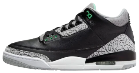 Air Jordan 3 Green Glow, vista lateral