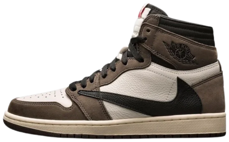 Travis Scott x Air Jordan 1 High Mocha, vista lateral