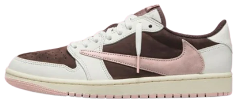 Travis Scott x Air Jordan 1 Low Pink, vista lateral