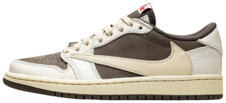 Travis Scott x Air Jordan 1 Low Reverse Mocha, vista lateral